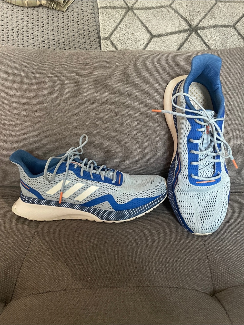 adidas cloud foam comfort Nova  Light Blue and Royal Blue Mesh Running Shoes